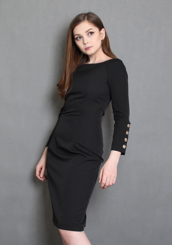 Элегантное платье-футляр (черный) - Элегантное платье-футляр (черный)