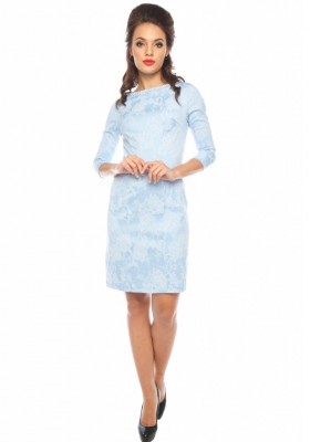 Кружевное платье футляр Leleya Розалия голубое