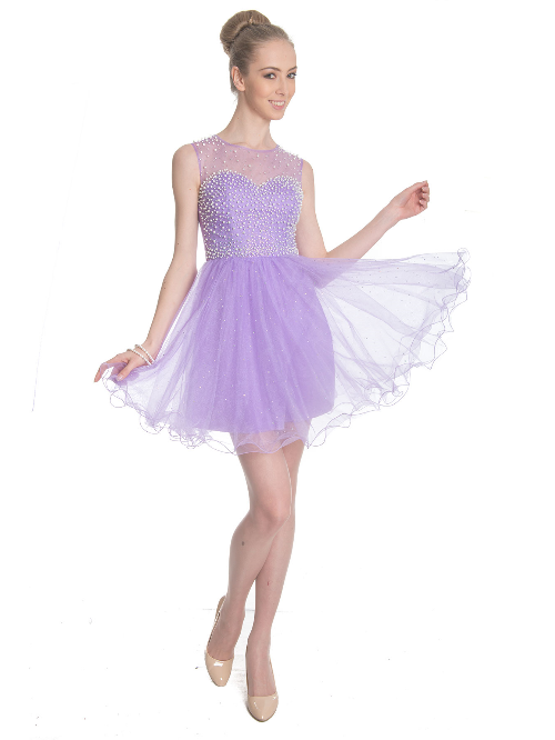  Платье со стразами 31-98 фиолетовое